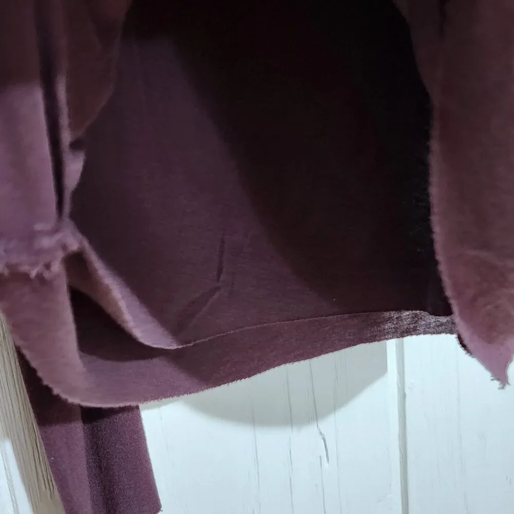Bailey 44 Plum Ruched One Cold Shoulder Asymmetrical Long Sleeve Top - Size S - Picture 4 of 8